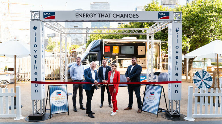 Sunny, the mobile Solar Academy unveiled at the All-Energy Conference & Exhibition in Melbourne